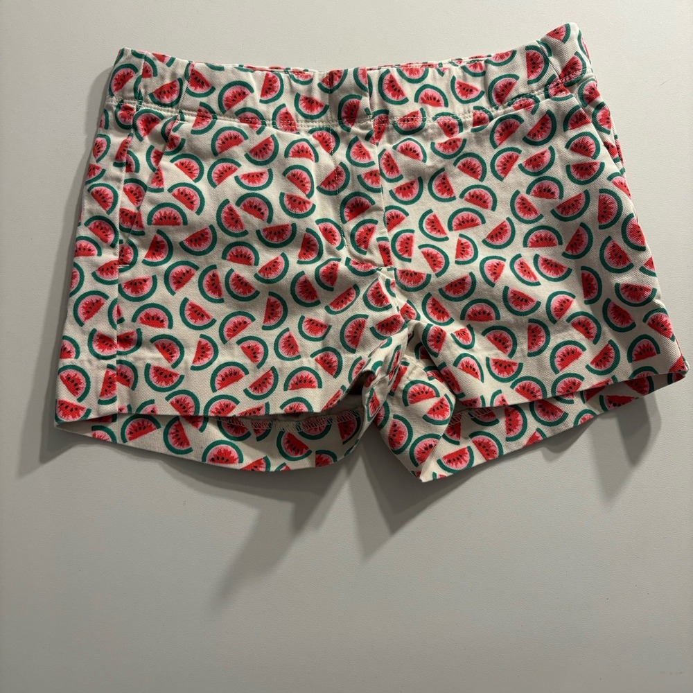 Crewcuts Kids Girls Shorts Size 10 White Watermelon Print 100% Cotton Summer